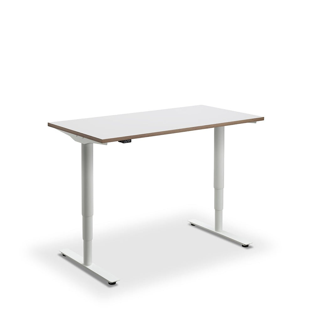 Height Adjustable Runda Sit Stand Lavoro Design Desk 160cm wide 80cm Deep  Wenge leg Black