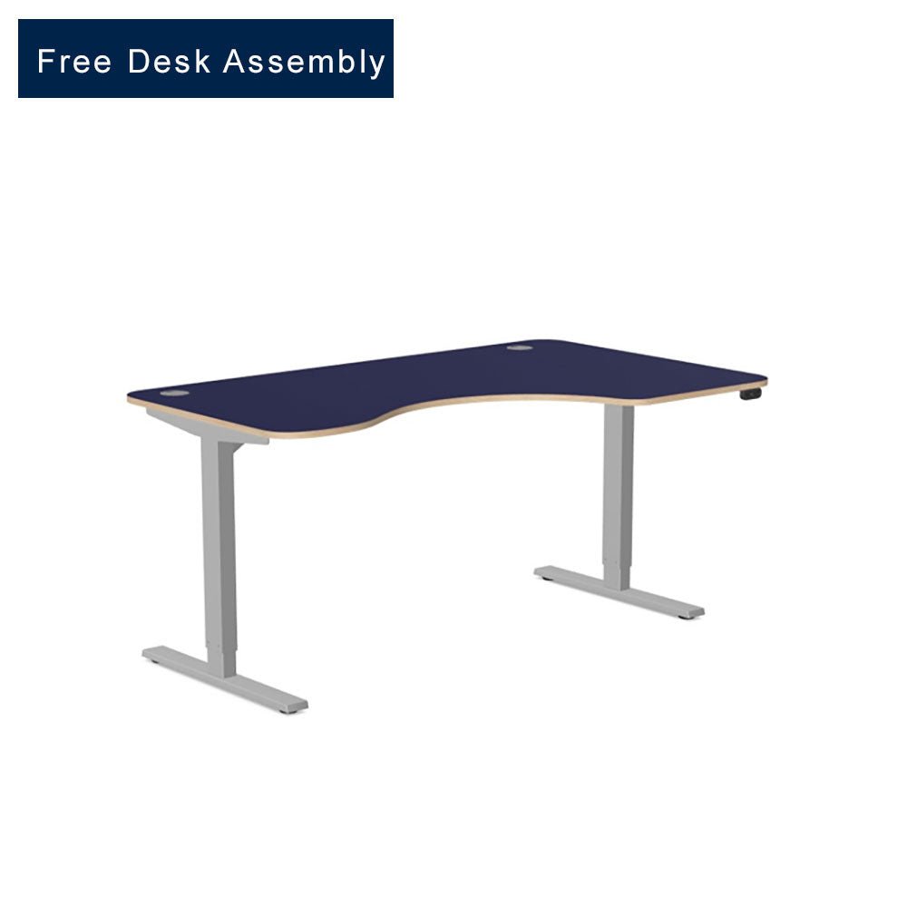 Height Adjustable Sit Stand  Corner Radial Desk Levanta Zoom 160|180cm Wide