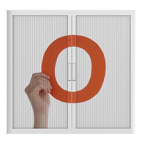 Office  Tambour Alphabet Cupboard  100cm H with 2 shelves EOTAM1M-Alphabet 17 Office Furniture and Home Remote Working