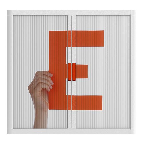 Office  Tambour Alphabet Cupboard  100cm H with 2 shelves EOTAM1M-Alphabet 7 Office Furniture and Home Remote Working