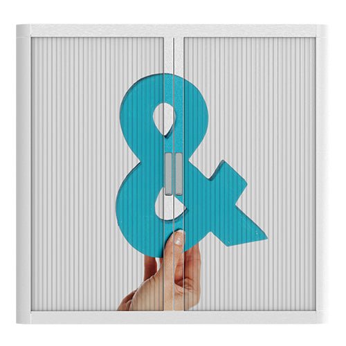Office  Tambour Alphabet Cupboard  100cm H with 2 shelves EOTAM1M-Alphabet 3 Office Furniture and Home Remote Working