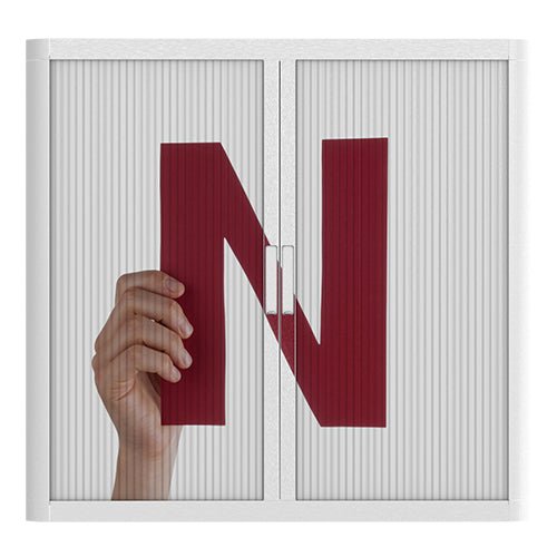 Office  Tambour Alphabet Cupboard  100cm H with 2 shelves EOTAM1M-Alphabet 16 Office Furniture and Home Remote Working