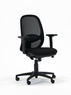 Andy Mesh Back Chair Black Base, Black , Adjustable Arm Sliding Pad - Evert E002 2 Office Furniture and Home Remote Working