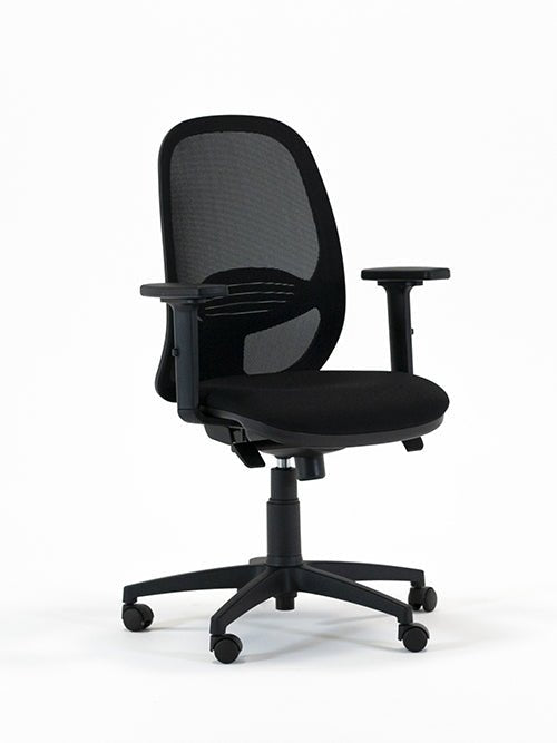 Andy Mesh Back Chair Black Base, Black , Adjustable Arm Sliding Pad - Evert E002 2 Office Furniture and Home Remote Working