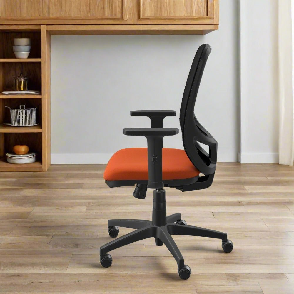 Andy Mesh Back Chair Black Base, Black , Adjustable Arm Sliding Pad - Evert E002 2 Office Furniture and Home Remote Working