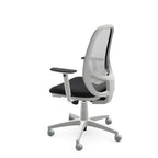 Andy Mesh Back Chair White Base, Grey Mesh, Adjustable Arm Evert E006 6 Office Furniture and Home Remote Working