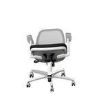 Andy Mesh Back Chair White Base, Grey Mesh, Adjustable Arm Evert E002 2 Office Furniture and Home Remote Working