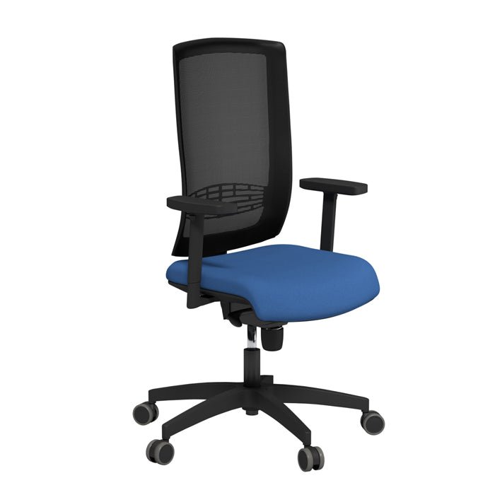 Begin Black Chrome Base Galactica Seat Slide Lumbar Vario Adj Arms TKMS1 Black Mesh - Evert 1 Office Furniture and Home