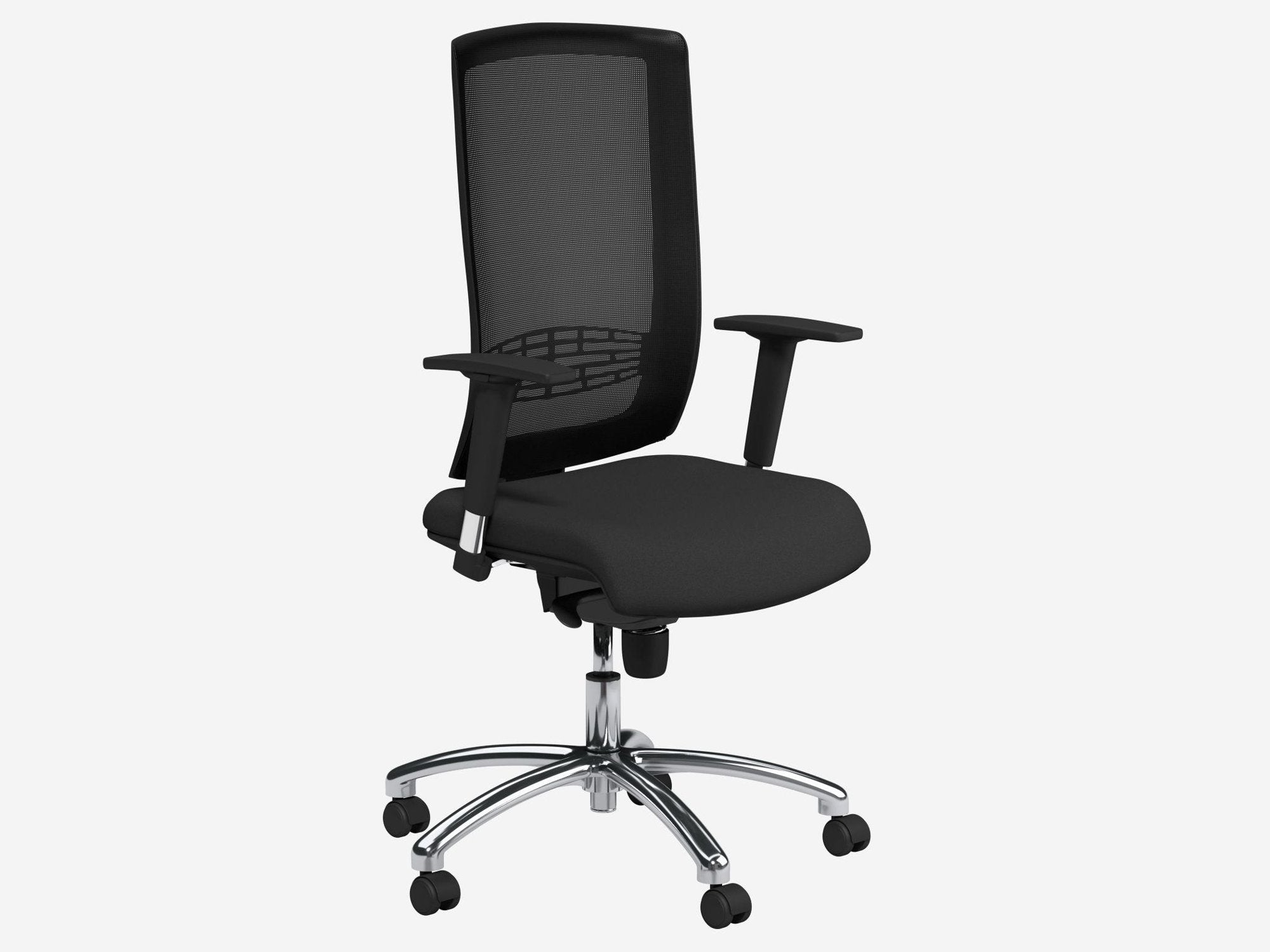 Begin Black Chrome Base Galactica Seat Slide Lumbar Vario Adj Arms TKMS1 Black Mesh - Evert 1 Office Furniture and Home