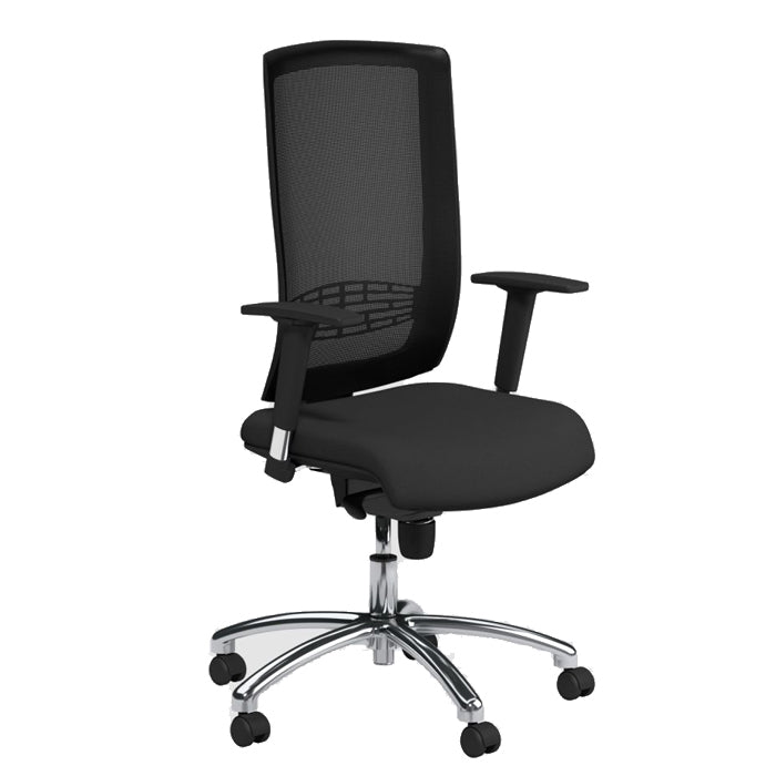 Begin Black Chrome Base Galactica Seat Slide Lumbar Vario Adj Arms TKMS1 Black Mesh - Evert 1 Office Furniture and Home