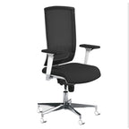 Premium Office Chair Begin White Chrome Lumbar support and adjustable arms