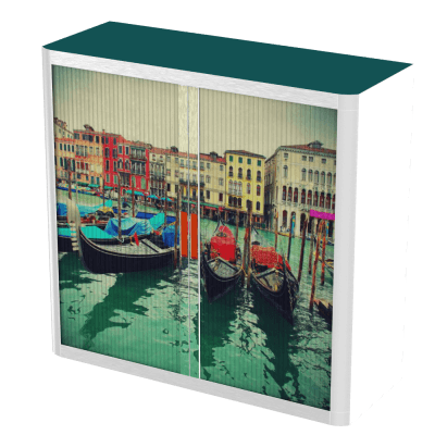 Office  Tambour City Cupboard  100cm H with 2 shelves EOTAM1M-City 9 Office Furniture and Home Remote Working