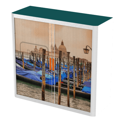 Office  Tambour City Cupboard  100cm H with 2 shelves EOTAM1M-City 10 Office Furniture and Home Remote Working