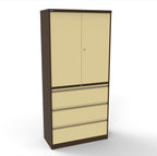 CSD378 Silverline Combination Cupboard 3 Drawer & Cupboard Satin White 16 Office Furniture