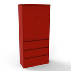 CSD378 Silverline Combination Cupboard 3 Drawer & Cupboard Satin White 29 Office Furniture