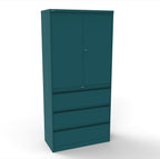 CSD378 Silverline Combination Cupboard 3 Drawer & Cupboard Satin White 39 Office Furniture