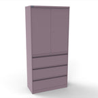 CSD378 Silverline Combination Cupboard 3 Drawer & Cupboard Satin White 27 Office Furniture
