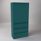 CSD378 Silverline Combination Cupboard 3 Drawer & Cupboard Satin White 3 Office Furniture