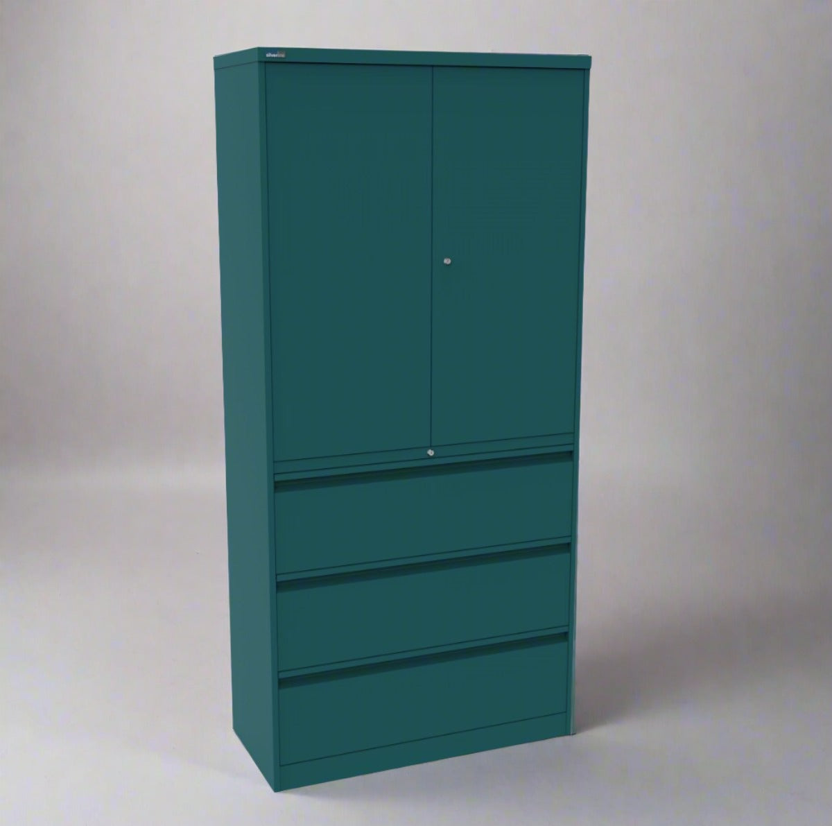 CSD378 Silverline Combination Cupboard 3 Drawer & Cupboard Satin White 3 Office Furniture