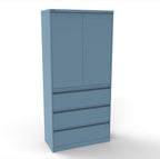 CSD378 Silverline Combination Cupboard 3 Drawer & Cupboard Satin White 25 Office Furniture