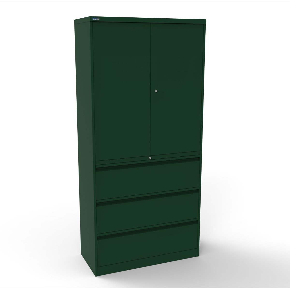 CSD378 Silverline Combination Cupboard 3 Drawer & Cupboard Satin White 15 Office Furniture