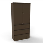 CSD378 Silverline Combination Cupboard 3 Drawer & Cupboard Satin White 19 Office Furniture