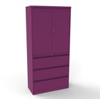 CSD378 Silverline Combination Cupboard 3 Drawer & Cupboard Satin White 36 Office Furniture