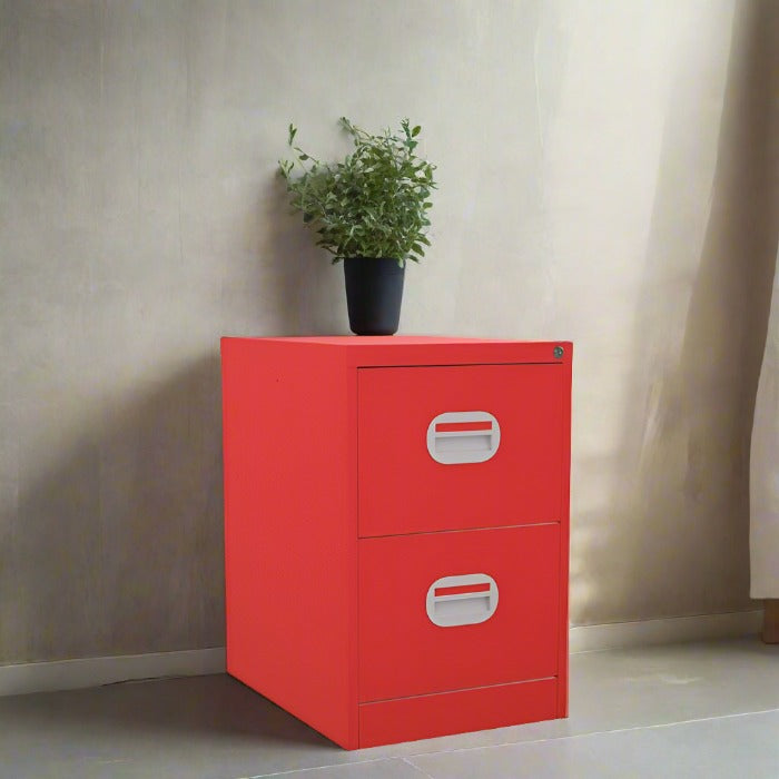 2 Drawer Filing Cabinet 2-3 Day Delivery Silverline Value FCEC2F Grey/White/Red/Blue/Black -Filing Cabinet Fast Delivery