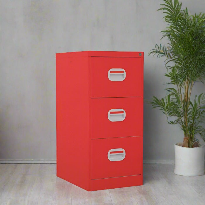 3 Drawer Filing Cabinet 2-3 Day Delivery Silverline Value FCEC3F Grey/White/Red/Blue/Black - Filing Cabinet Fast Delivery