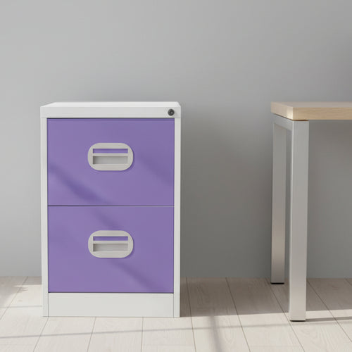 Colourful Budget 2 Drawer Filing Cabinet 360° View & AR Silverline Kontrax FCEC2F 3 Office Furniture