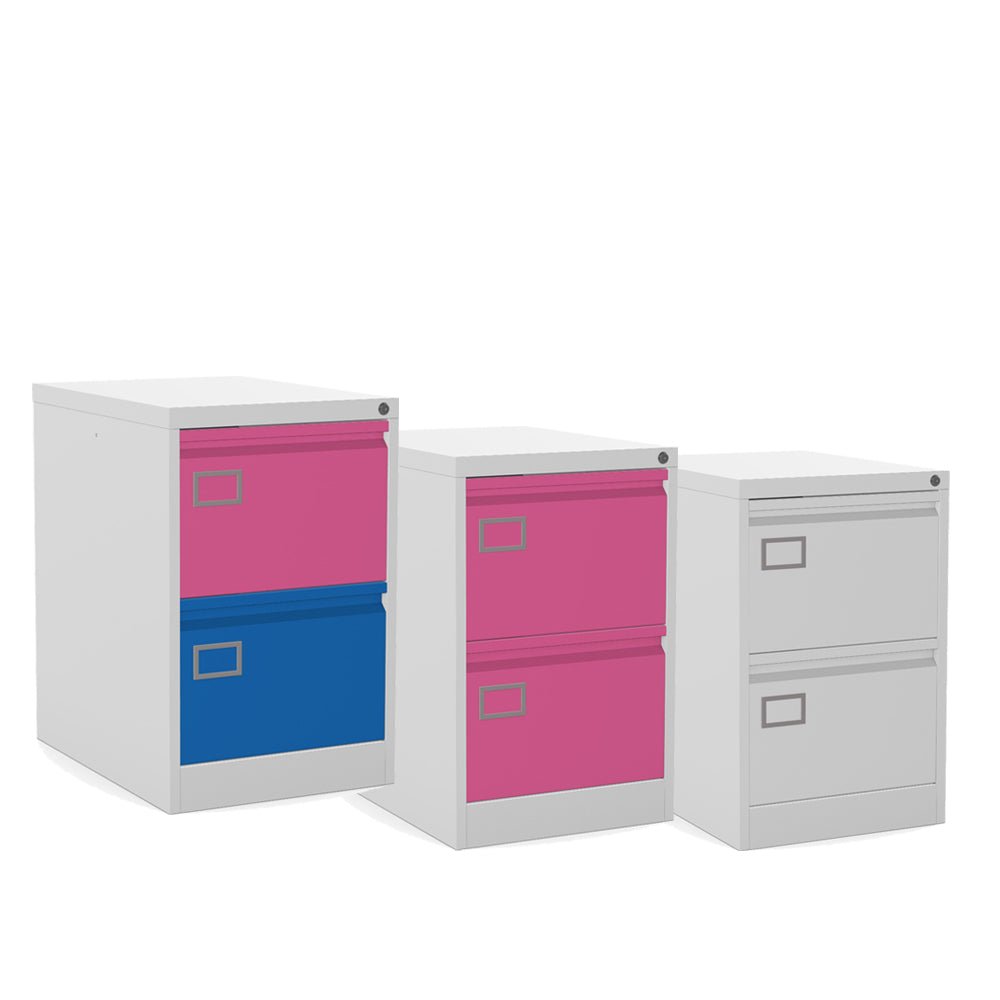 Premium 2 Drawer Filing Cabinet 360° View & AR Silverline  Executive FCEX2F 2 Office Furniture