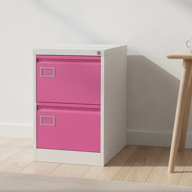 Premium 2 Drawer Filing Cabinet 360° View & AR Silverline  Executive FCEX2F 3 Office Furniture