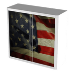 Office  Tambour Flags Cupboard  100cm H with 2 shelves EOTAM1M-Flags 3 Office Furniture and Home Remote Working