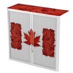 Office  Tambour Flags Cupboard  100cm H with 2 shelves EOTAM1M-Flags 6 Office Furniture and Home Remote Working