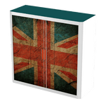 Office  Tambour Flags Cupboard  100cm H with 2 shelves EOTAM1M-Flags 1 Office Furniture and Home Remote Working