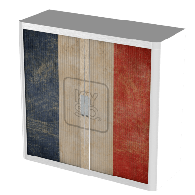 Office  Tambour Flags Cupboard  100cm H with 2 shelves EOTAM1M-Flags 4 Office Furniture and Home Remote Working