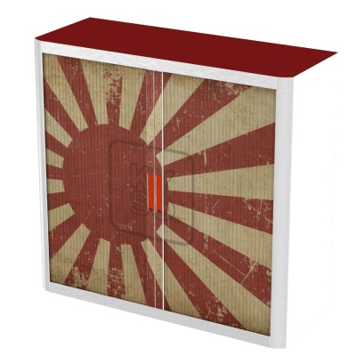 Office  Tambour Flags Cupboard  100cm H with 2 shelves EOTAM1M-Flags 7 Office Furniture and Home Remote Working