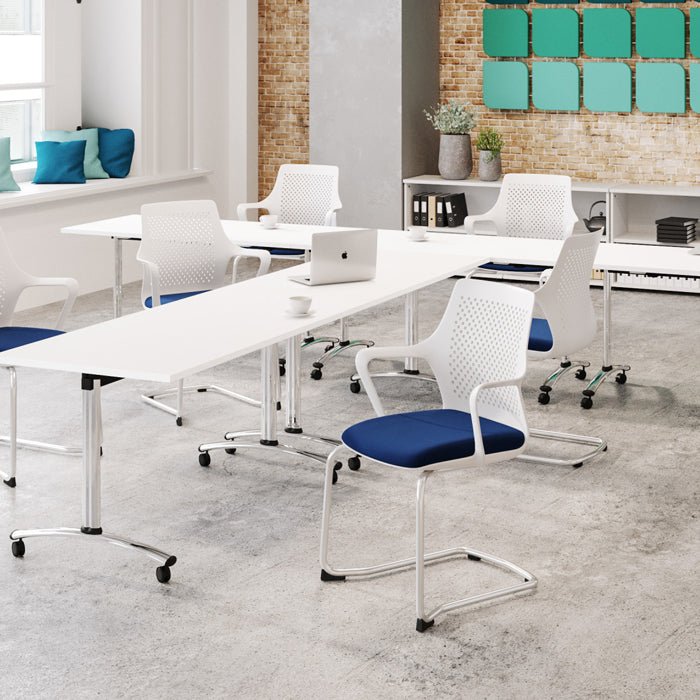 Gemina - WPT 100, White Seat Shell, Chromed Frame White 3 Office Furniture and Home Remote Working