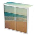Office  Tambour Holiday Cupboard  100cm H with 2 shelves EOTAM1M-Holiday 4 Office Furniture and Home Remote Working