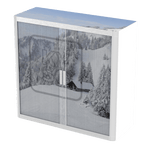Office  Tambour Holiday Cupboard  100cm H with 2 shelves EOTAM1M-Holiday 5 Office Furniture and Home Remote Working