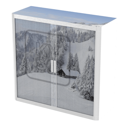 Office  Tambour Holiday Cupboard  100cm H with 2 shelves EOTAM1M-Holiday 5 Office Furniture and Home Remote Working