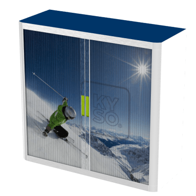 Office  Tambour Holiday Cupboard  100cm H with 2 shelves EOTAM1M-Holiday 10 Office Furniture and Home Remote Working