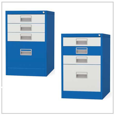 Home Filer 360° View 3+1 Drawers Silverline Kontrax Filing Cabinet Budget FCM1F- 4 Office Furniture