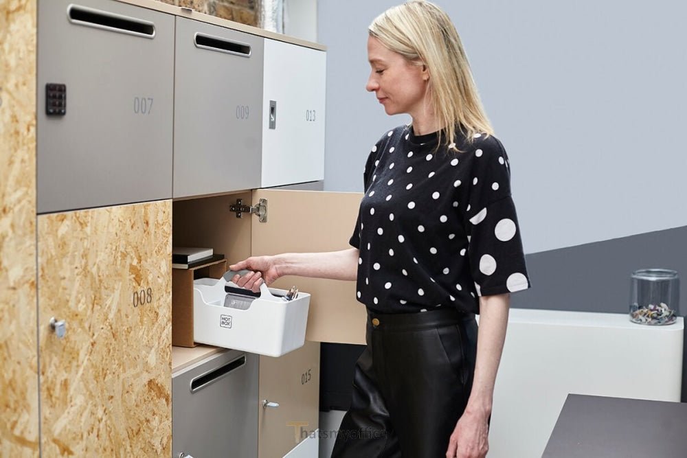 Hotbox 1 Personal Caddy That’s My Office Furniture, 360 Degree View storage, desk, chair