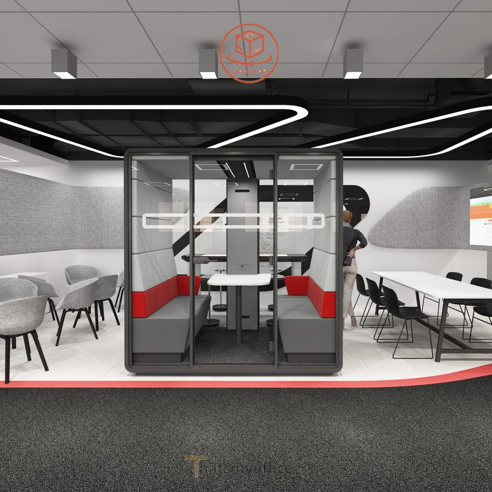 Office Meeting Space  Hush Sit Stand Acoustic POD Room  Configure yours in 360° 5 Office Furniture