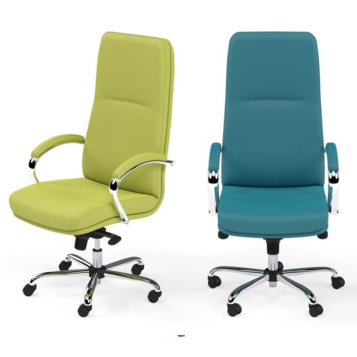 Leather High Back office chair Idaho with chrome base&nbsp;Features