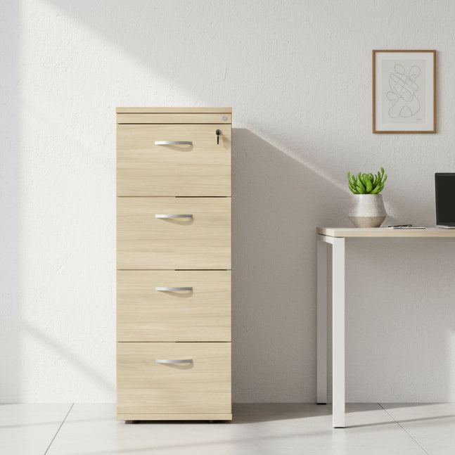 Filing Cabinet Wooden 4 Drawer  Choose Colours KIT-4DFC