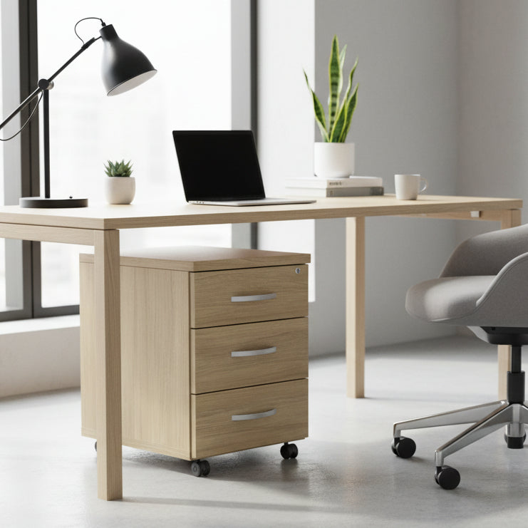 Under Desk Mobile Wooden Pedestal Kito 3 Drawer KIT-MP3C