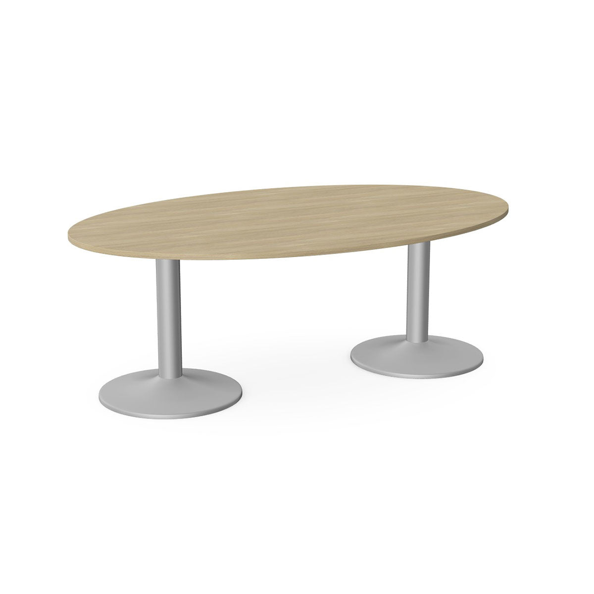 Office Elipse Meeting Table, Double Cylinder Leg Base Kito