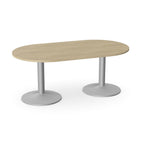 Office Oval Meeting Table, Double Cylinder Leg Base Kito